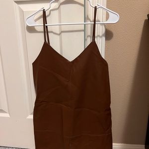 Brown Faux Leather Dress